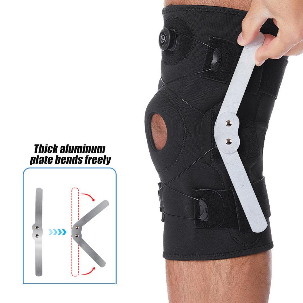 1Pcs Hinged Knee Brace, Adjustable Knee Support Wrap for Men Women, Pain Relief Swelling, Patellar Tendon Support Sleeve for Strains