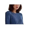 Polo Ralph Lauren Solid Color Cable Knit Sweater Women Tops Blue 200919056-003