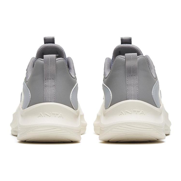 Anta Comfortable Cushioning Low Top Casual Running Shoes Men's White Gray 912445573-6