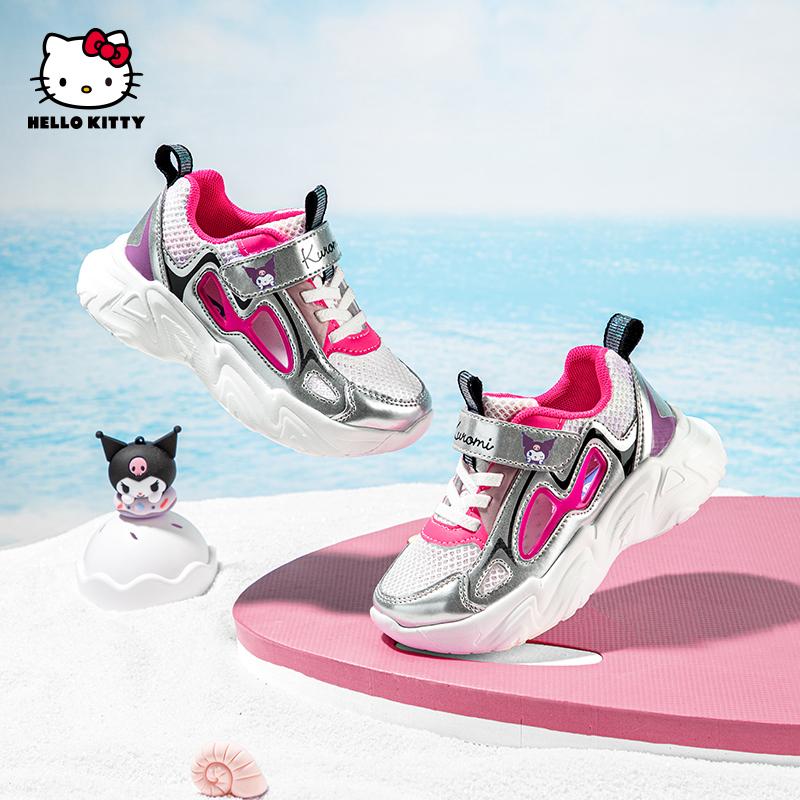 Kaiti Cat Children's Shoes, Girls' Sports Shoes, Spring New Collection, Kuromi Girls' Casual Shoes, Breathable Dad Shoes