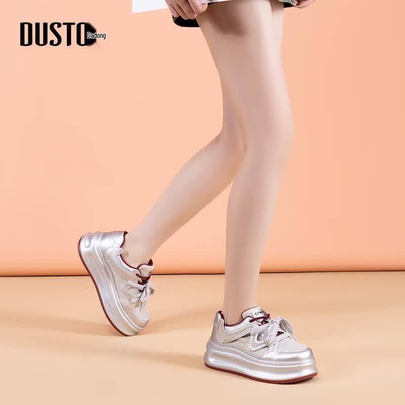 Dadao Women s Silver Platform Sneakers 37