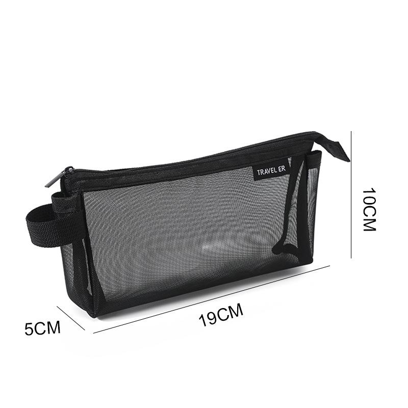 Mesh Pencil Case Transparent Pencil Case Kawaii Cute Simple Beautiful Bag Organizer Office Student Stationery School Supplies
