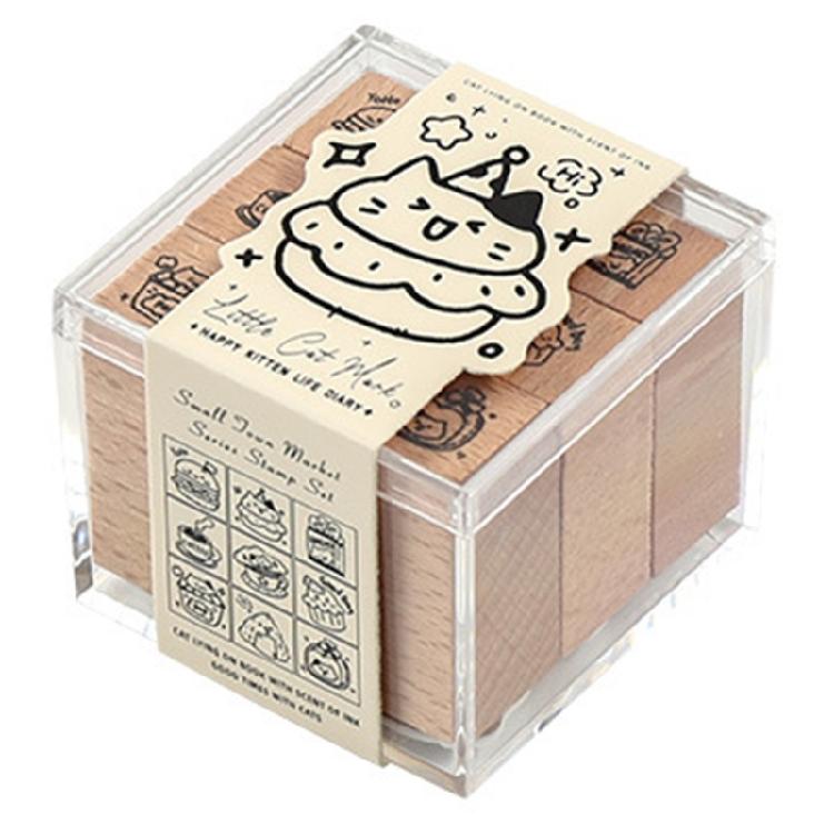 Wood Rubber Stamp Lovely Cats Stamp Animal Stamp Decorative Stamp Cartoon Dogs Stamp