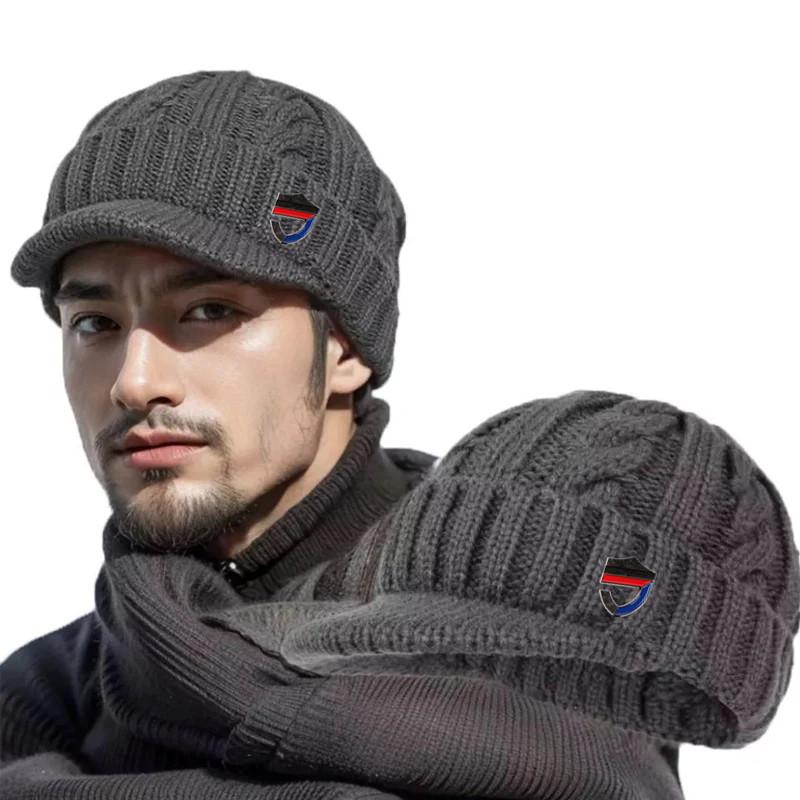 Winter Warm Beanie Sport Hat,Leisure Construction Elasticity Knitted Head Cap with Thermal Lining for Men Middle Aged Elderly