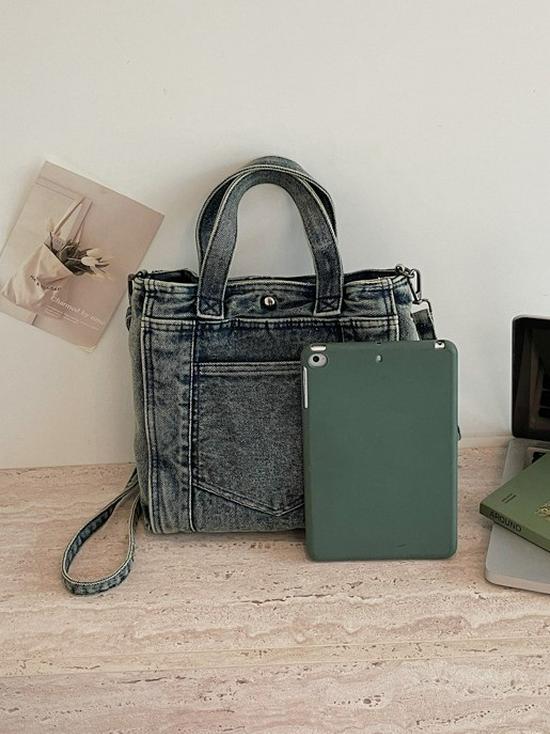 Korean Style Denim Shoulder Bag 2026: Versatile, Large Capacity Crossbody for School & Commute
