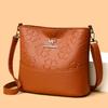 Women's Fashion Soft Leather Bucket Bag Large Capacity Shoulder Crossbody Bag For Middle-Aged Ladies