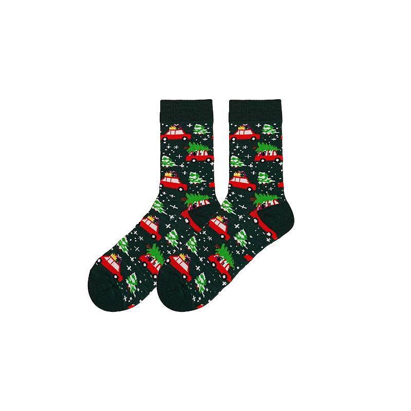 In Stock Plus Size Mid-Calf Jacquard Christmas Socks Bestseller
