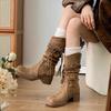 Fashion Fall/Winter 2025 Retro Thong Boots Summer Brown Platform Boots