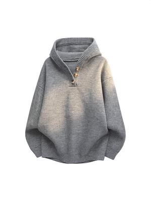 2025 Autumn/Winter Unisex Cozy Loose Hooded Pullover Knit Sweater - Youthful & Energetic Style