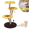 Sunflower Cat Tree With Solid Wood Scratching Post Modern Cats Tower Cute Sunflower Shaped Cat Bed Pet Kitten Small Flower Nest