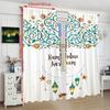2 Pieces - Custom Ramadan Curtain - Printed Curtain - Polyester Material - Suitable for Bedroom, Living Room, Study