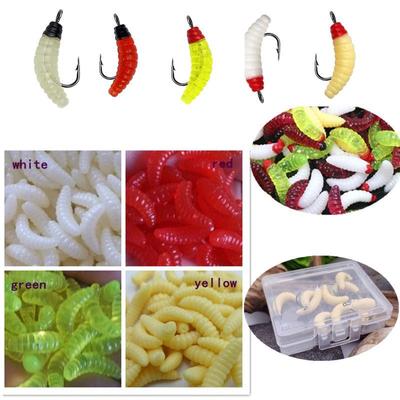2cm/0.4g Larva Verme da Farinha Isca Biônica de Plástico Macio - Isca de Imitação para Pesca