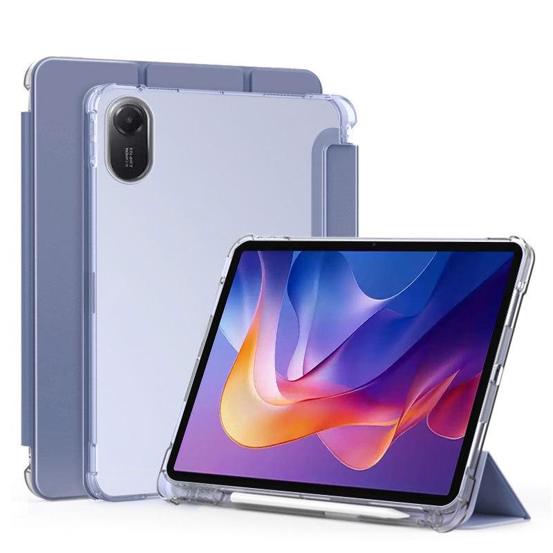 Husă de protecție magnetică triplă pliabilă Xiaomi Redmi Pad 2 cu suport pentru stilou, carcasă moale mată transparentă