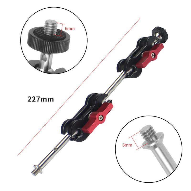 Brand New Articulating Magic Arm Dual Ballhead 1/4" Screw for DSLR Camera DV Monitor LED Video Light Tripod Live Hotshoe Bracket
