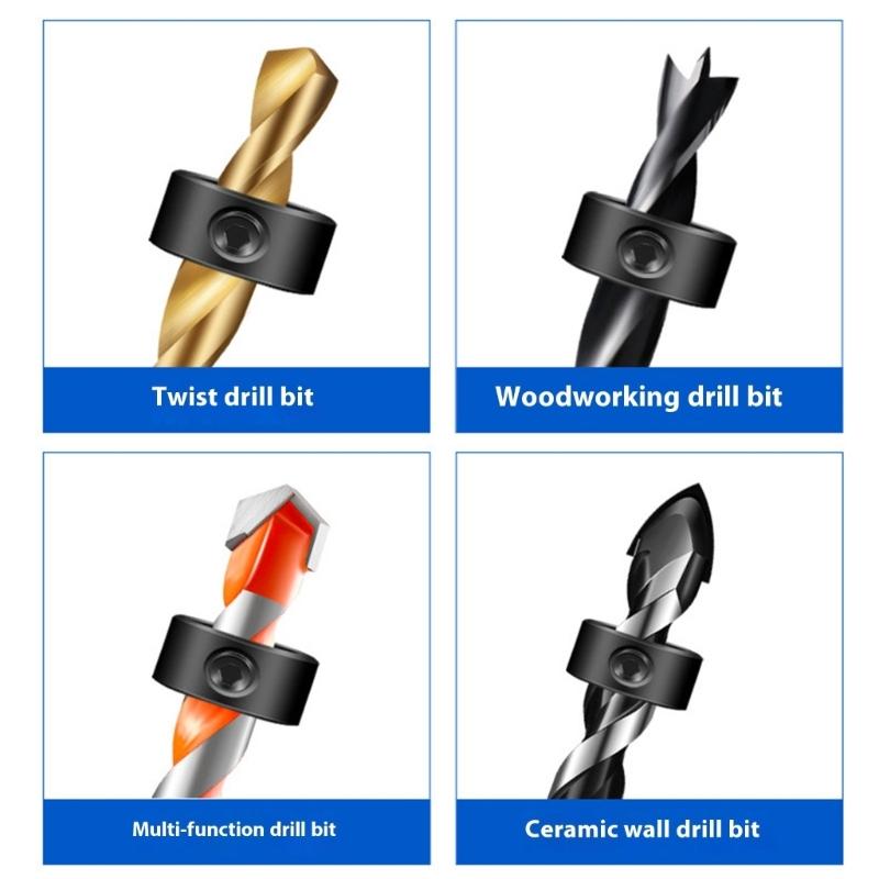Professional Drill Bit Depth Rings Hardened Metal Base With Stainless Steel Screws Depth Stop Rings
