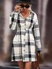 Elegant Plaid Print Belt Dress for Women - Autumn & Winter Collection