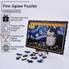 Starry Night Husky Puzzle, Wooden Puzzle Toy, High Difficulty Special-shaped Puzzle, Assembling Toy, Birthday