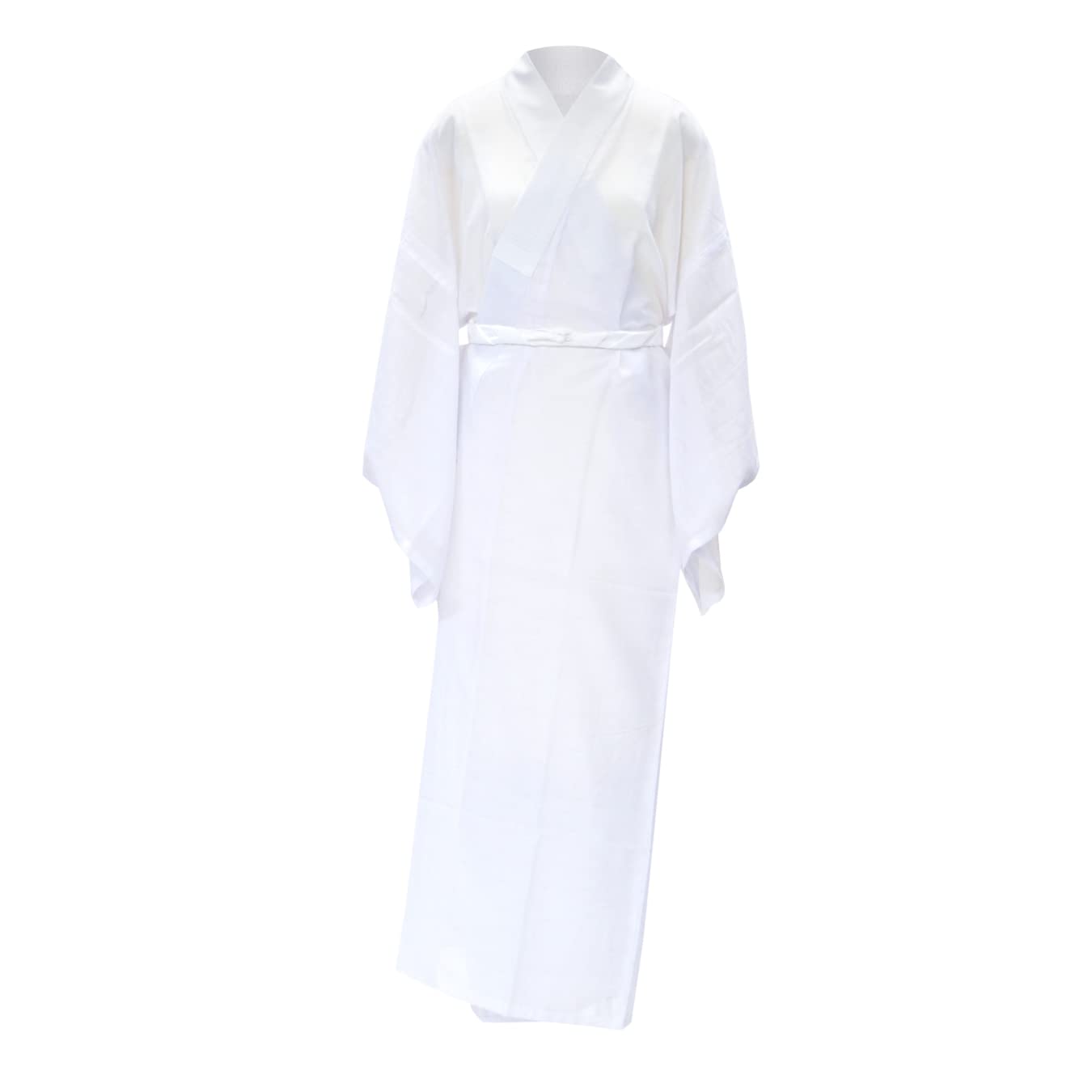 

Washable Nagajuban for linen with for women white collar [Kyoetsu] (long undergarment) summer, monsha, blend, half-collar, (M, (with opening))