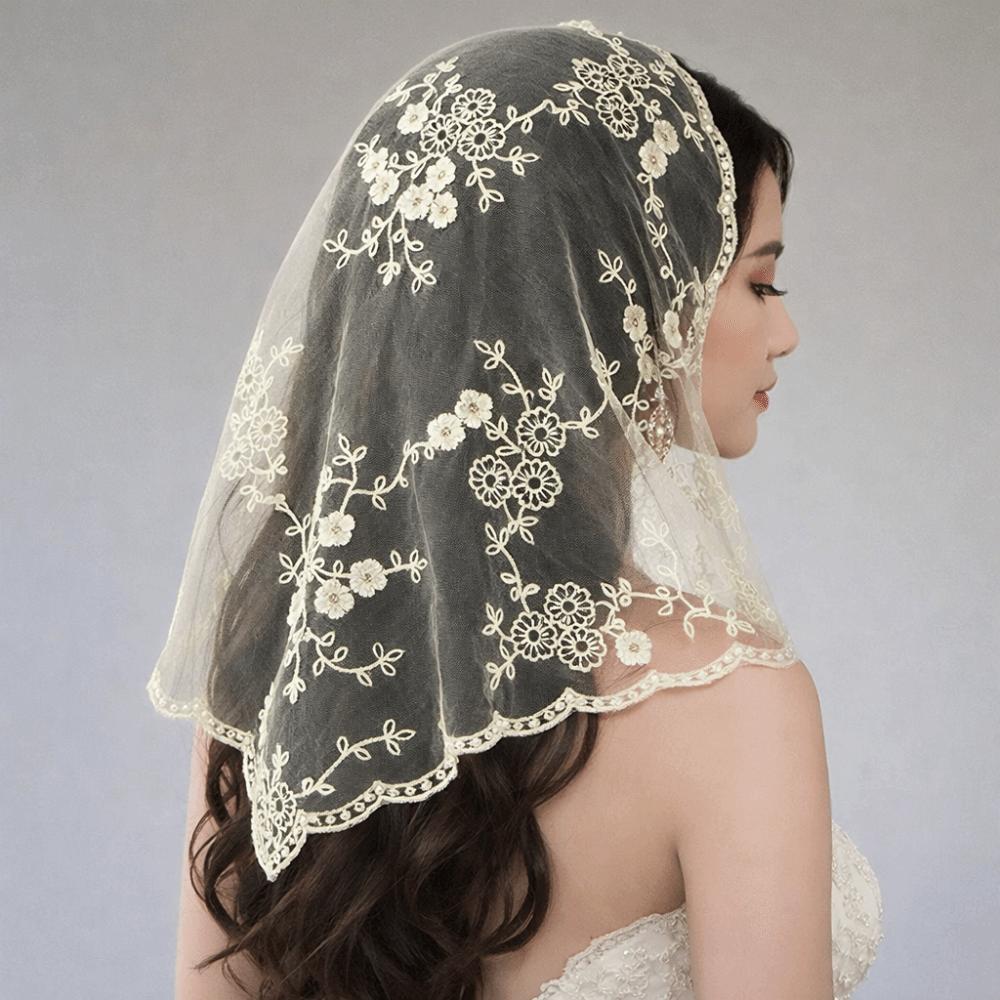 Fake Collar Lace Scarf Veil Headband Cloak Flower Scarves Simple Hip Scarf Women
