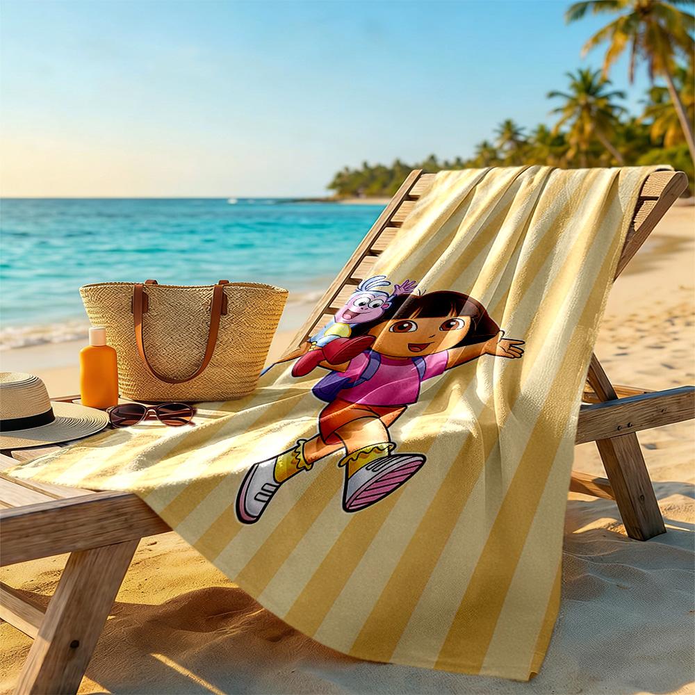 Dora Explorer Beach Towel High Absorbency & Quick-Dry Comfortable Lightweight Portable for Swimming,Beach,Camping, Travel, Beach Accessories,Gym