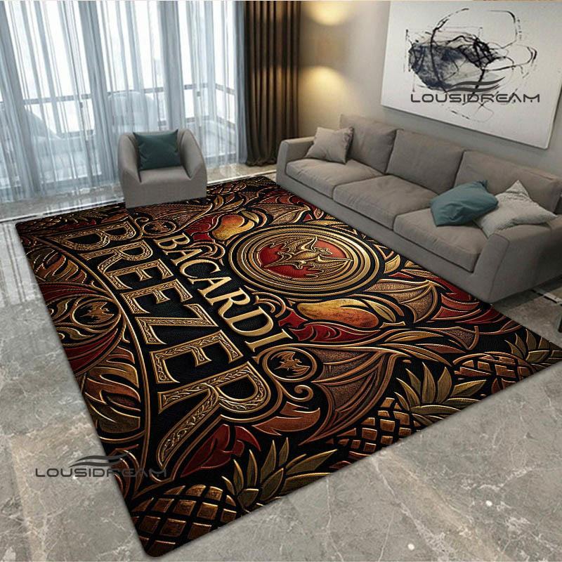 Tappeto stampato con logo Bacardi Tappeto antiscivolo Tappeti da esterno Tappeto per area Tappeto decorativo per camera da letto Tappeto per camera da letto Regalo di compleanno