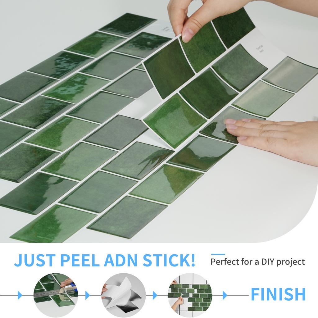 Crystal PU Epoxy Tile Sticker Marble Waterproof Self-Adhesive Wall Sticker 3D Three-dimensional Kitchen Decoration