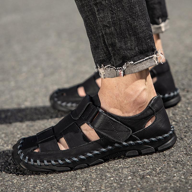 Sandali da uomo in vera pelle Sandali sportivi da esterno Scarpe casual Estate
