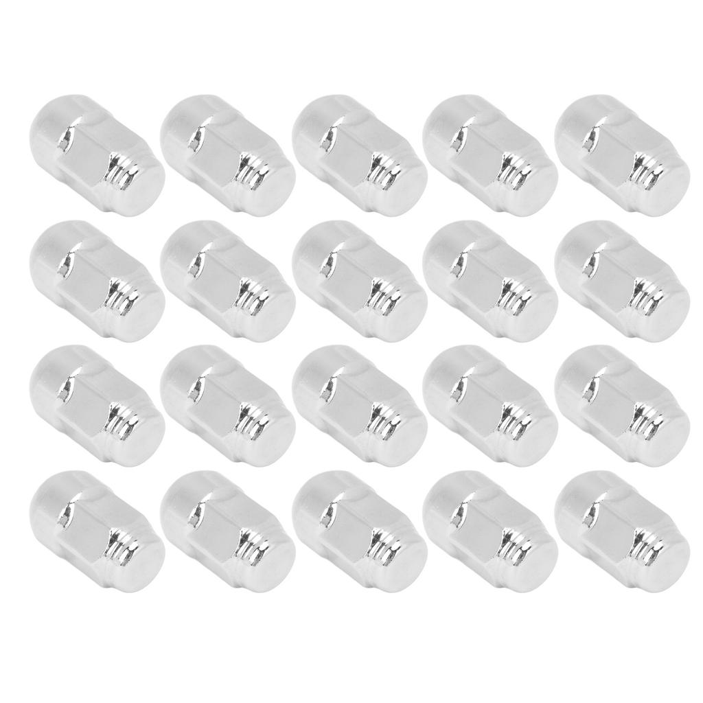 20PCS Lug Nuts Stylish Chrome Finish 12x1.5mm Radius Wheel Accessories Parts for Car Vehicle
