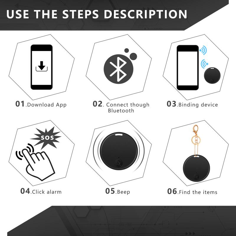 Round Mini GPS Tracker Colorful Smart Bluetooth 5.0 Tracker Key Wallet Child Finder Pet Car Tracking Location Anti-lost Alarm