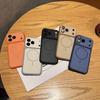 Compatible with Apple iPhone 16Pro/15Pro/17Promax case, contrasting color, skin-like texture, magnetic, anti-fall protective cover.
