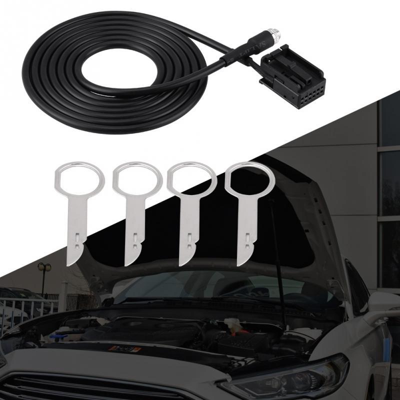 AUX In Female Cable Car 6000 CD Audio Female AUX Input Adapter Cable with Removal Tool Keys for Ford Focus Mondeo AUX In Female Cable Car 6000 CD Audio Female AUX Input Adapter Cable with Removal Tool Keys for Ford Focus Mondeo