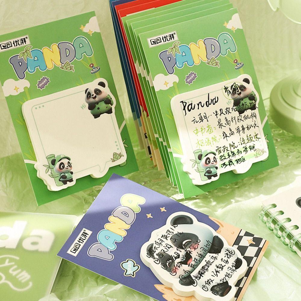 8Pcs Thickened Panda Sticky Notes 4 Model Square Memo Pad Self-Adhesive Memo Student