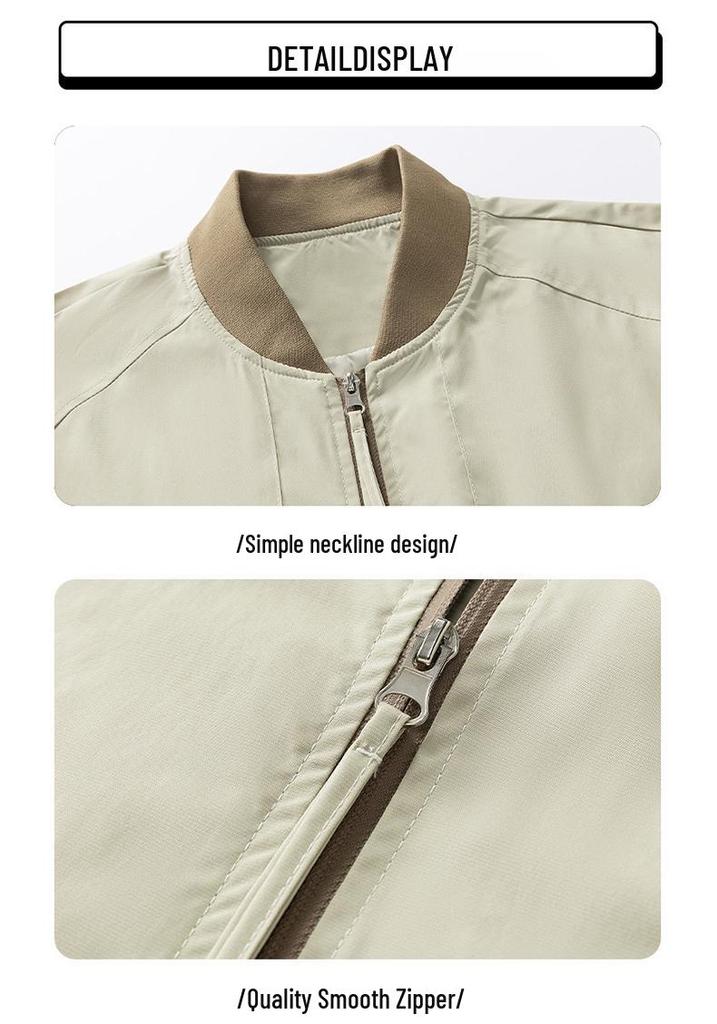 Men's Casual Loose Baseball Collar Workwear Jacket for Spring & Autumn Fashion