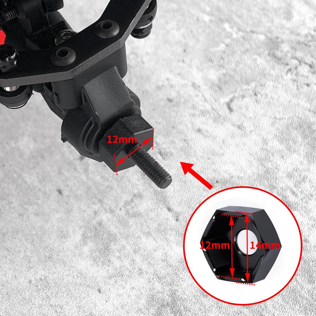 TRZX 4buc Adaptor Butuc Hexagonal Roată 12mm la 14mm Cuplaj Hexagonal RC Piese de Upgrade pentru Mașini RC 1/10 SCX10 TRX4 TRX6 Tamiya Traxxas Rossi