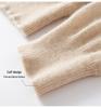 Women’s Pure Cashmere Half-High Neck Seamless Knit Sweater - Long Sleeve Base Layer for Autumn/Winter