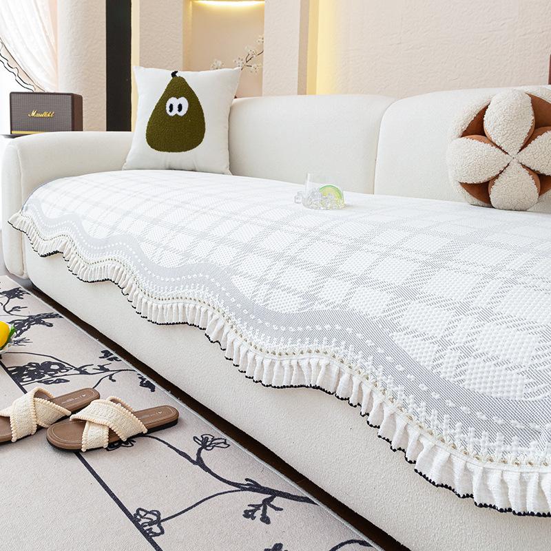 

Summer Cool Ice Silk Sofa Cushion New Summer High-End Mat Seat Cushion Non-Slip Cover Cloth Blanket 70*70cm