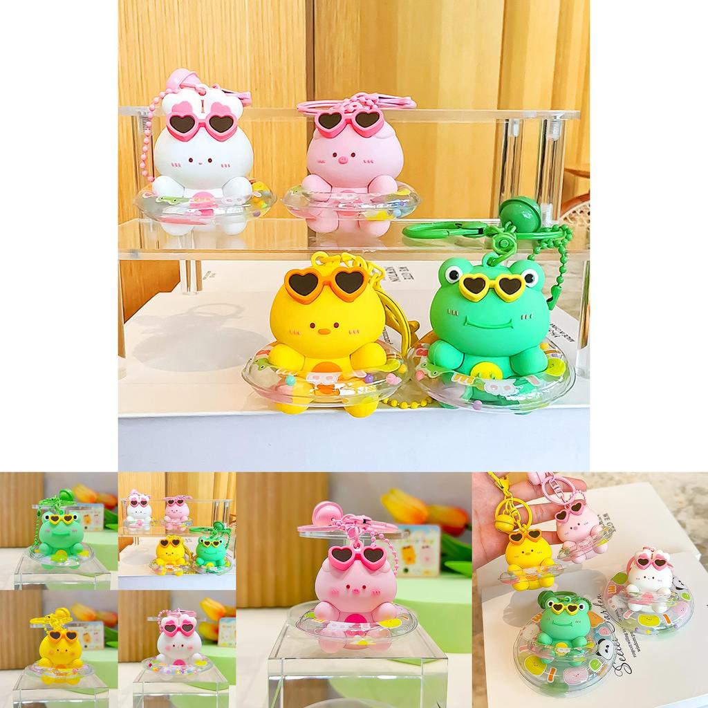 Fun Animal Swim Ring Keychain Pvc Keyring For Summer Party Decor And Keys