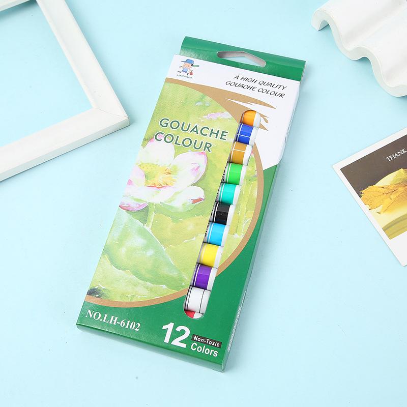 

12-Color Gouache Paint Set – Art Painting Graffiti Box, 12ml Tubes