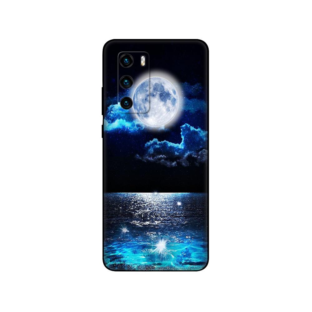 For Huawei P40 Case 6.1inch Soft Silicon Phone Back On Huawei P 40 Pro Cover Bumper Fundas Black Tpu Case Pink Anime Space Car