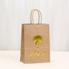 StoBag Ramadan Eid Arabic Kraft Paper Gift Wrapping Bags for Sweets Palm Gold Foil Design Paper Handle Bag Candy Treat