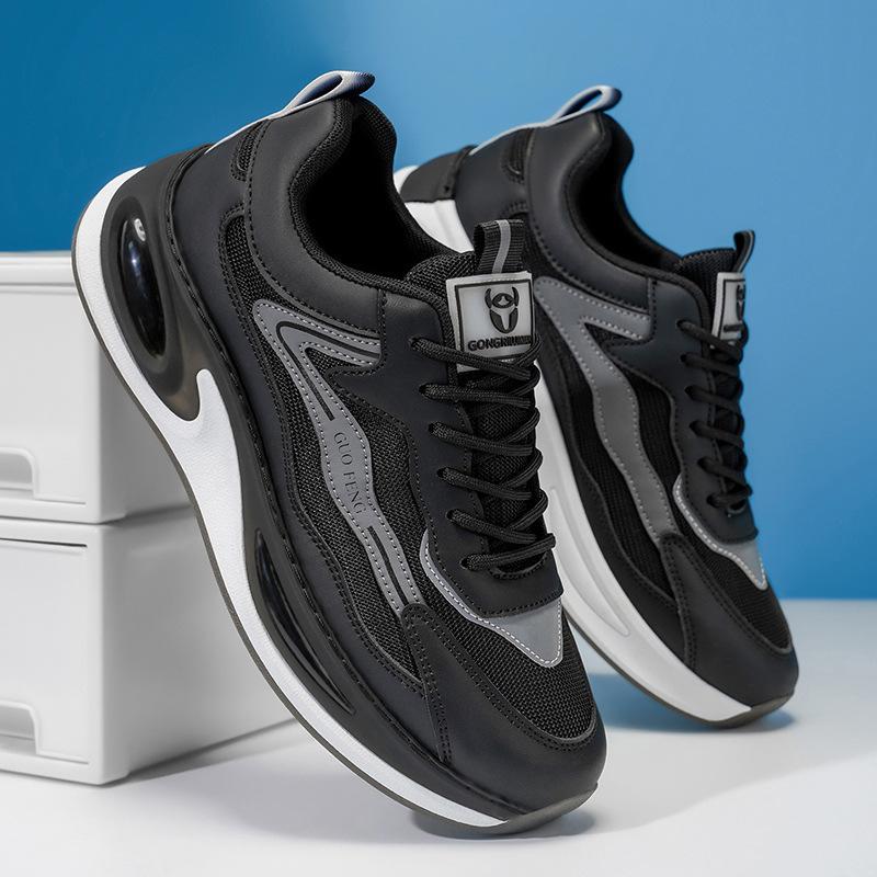 Men's summer new mesh running sneakers trend versatile comfortable casual shoes platform heightening retro men's shoes