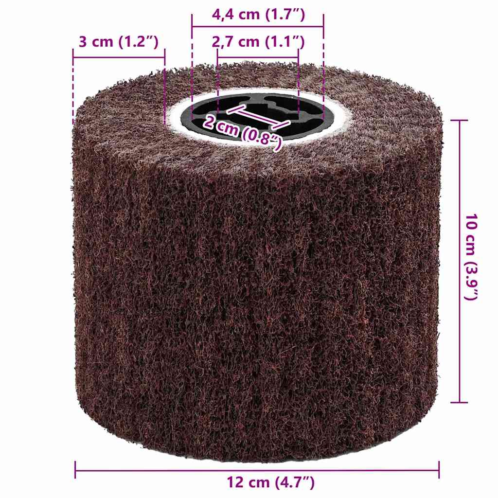 Sanding Rollers 3 pcs Brown 12 x 12 x 10 cm Synthetic Fiber