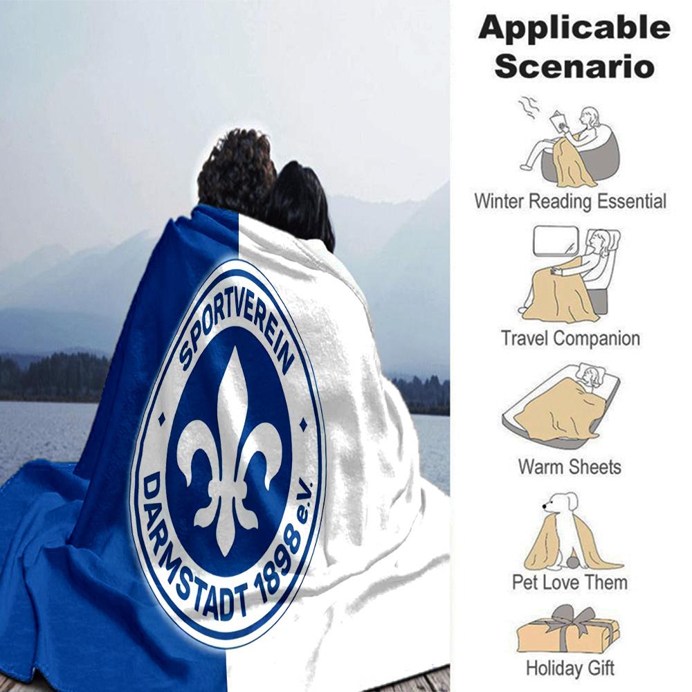 Sport Darmstadt Flannel Blanket, Soft Polyester, Modern Design, All-Season for Camping, Travel, Gifts for Holidays or Birthdays
