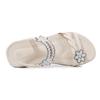 Large Size Women's Shoes 2024 Summer Ethnic Sandals Beach Travel Bohemian Flowers Rhinestones Large Size Flats