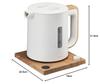 Doshisha Electric Kettle, Temperature Adjustable (50-100°C in 1°C increments), Keep Warm (30 minutes at set temperature), Natural Wood