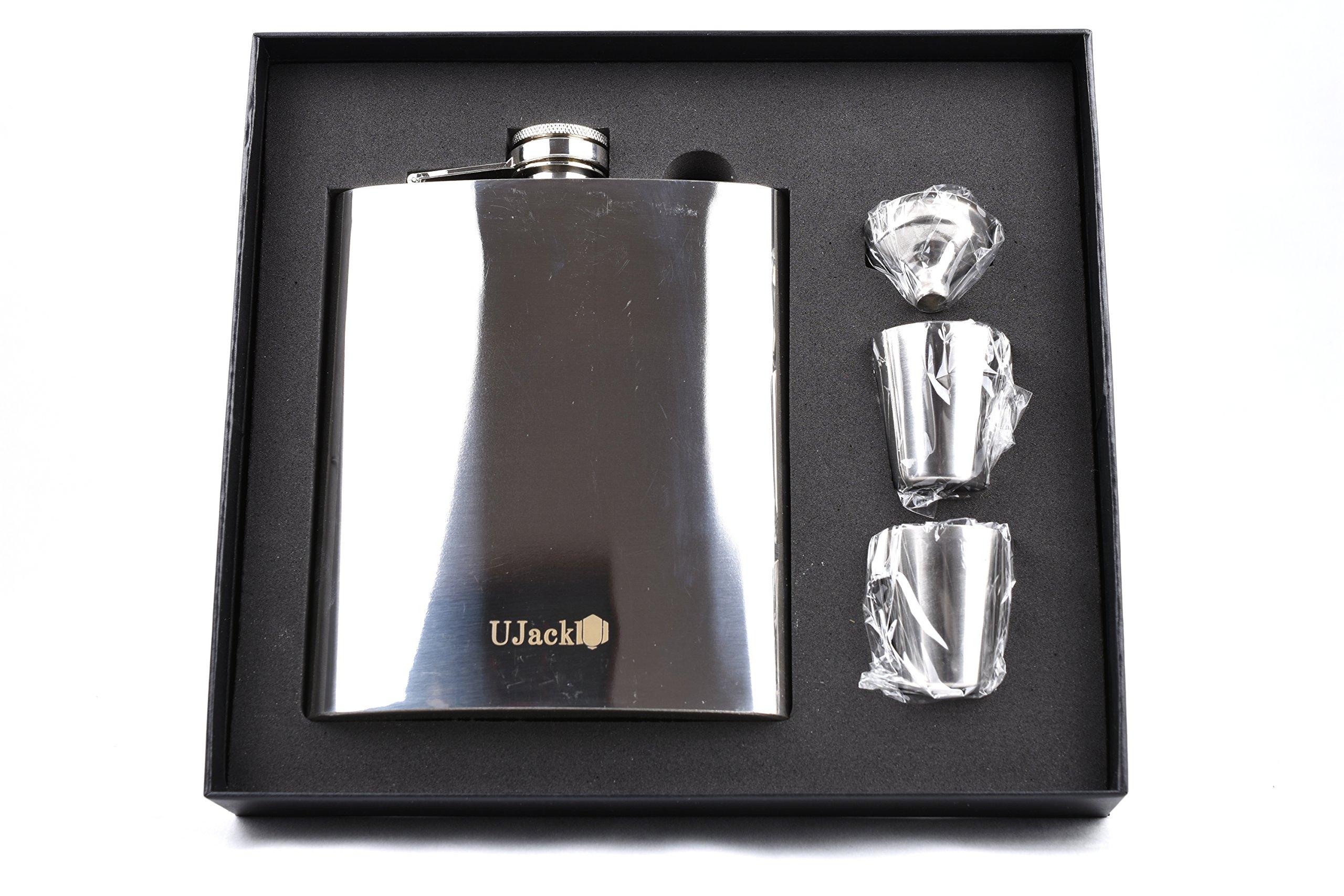 

UJack Нержавеющая сталь SUS304 Фляга для виски Фляга Фляга Бутылка Зеркало (18 унций, Финиш/Набор 4)