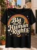 Big Fan of HuUnisex Rights Retro Rainbow ArchMoon Stars and Cream Script Lettering In Celestial Style  Unisex All TShirt