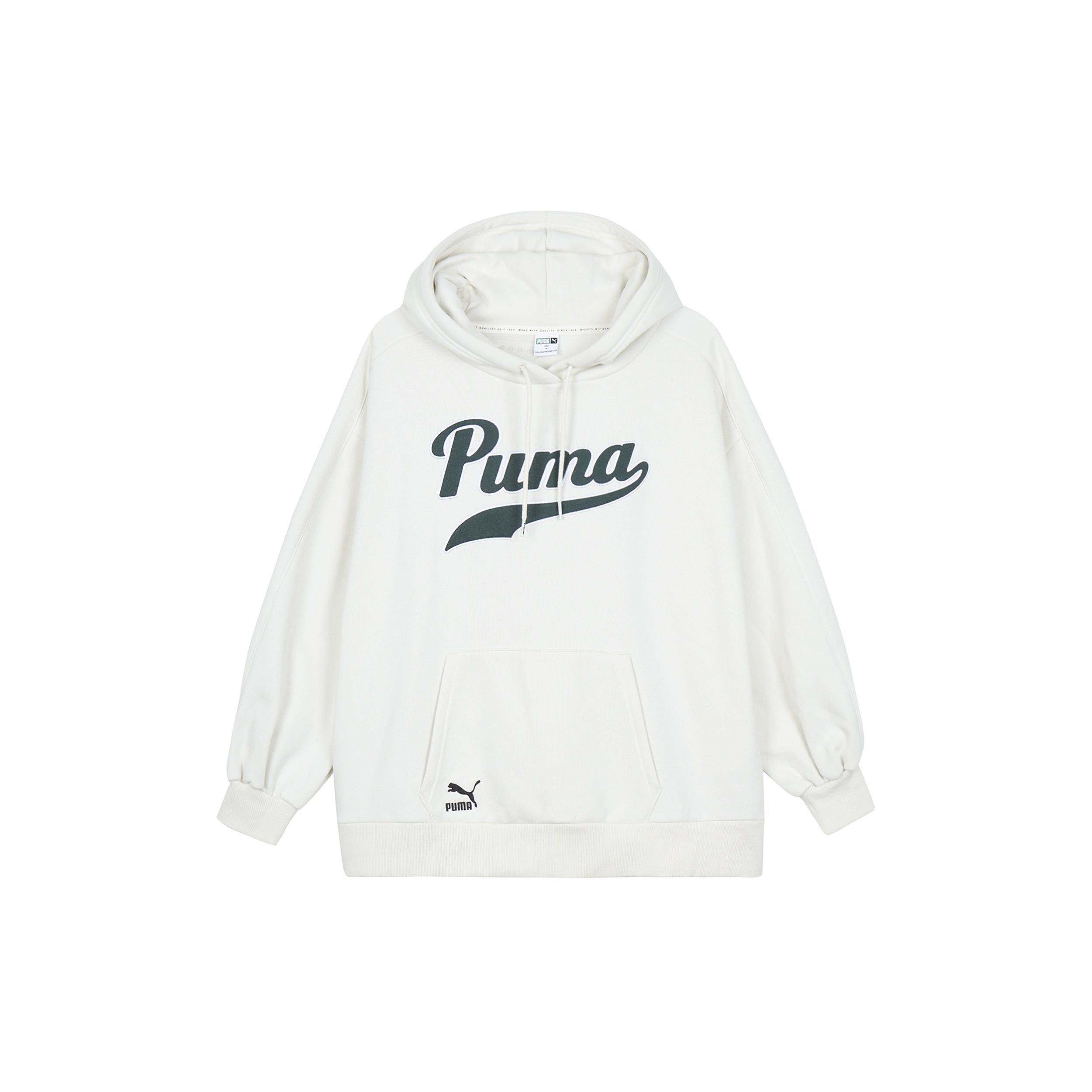 (WMNS) PUMA Word Logo Hoodie White Women s 536184-05 XL