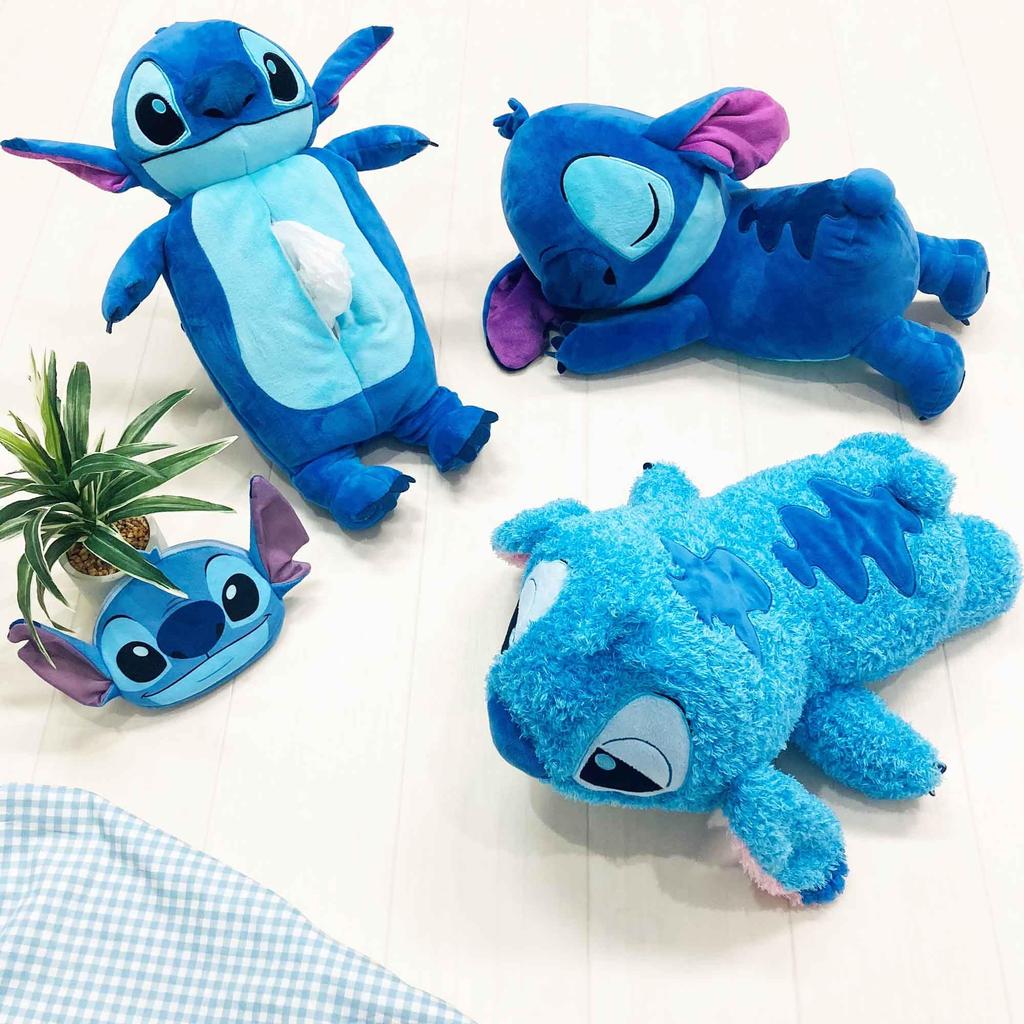 MORIPiLO Disney Závěsný box na kapesníky Box na kapesníky Měkký a roztomilý Plyšový papírový box do auta Disney Morishita Polštář (Kryt Stitch na zeď) Cca. 40cm, Hladký,