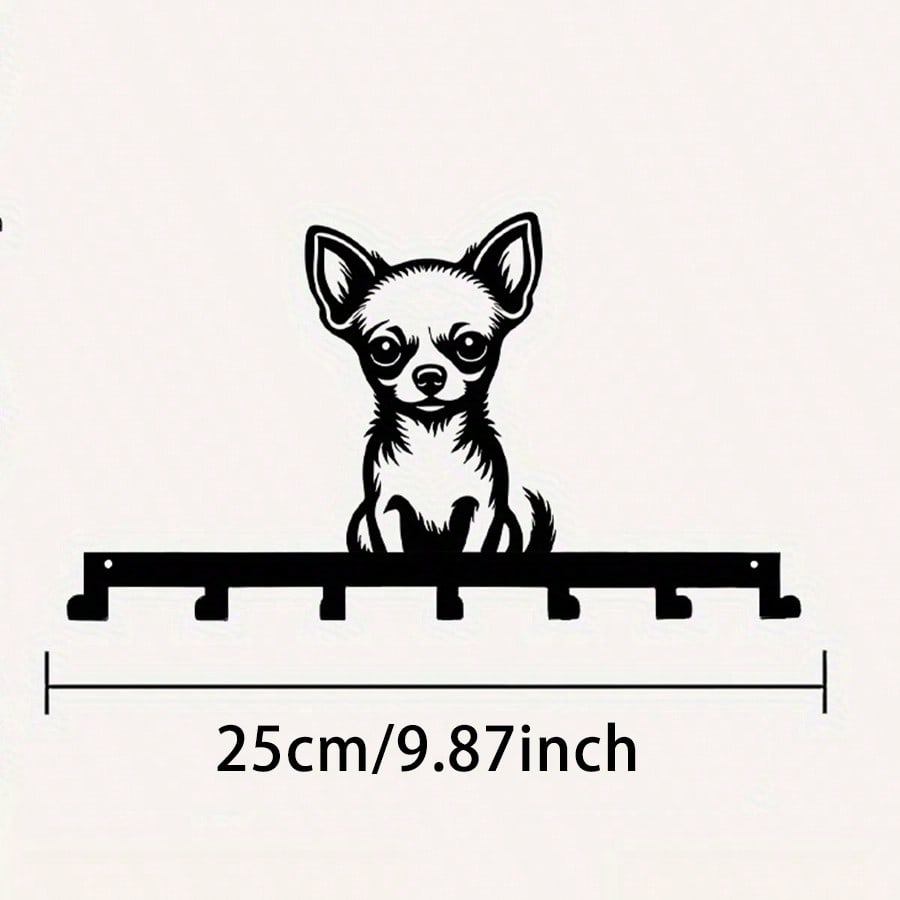 Chihuahua Metal Key Hooks 7 Hooks Wall Mounted Rustproof Home Decor